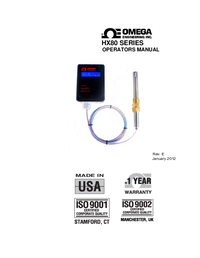 Thumbnail of document Manual - HX86A Wall, Remote, Or Duct Mt. Temp, RH, Dew Pt, or Bp Transmitters
